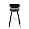 Armen Living Fox 25.5" Counter Height Black Faux Leather and Black Wood Mid-Century Modern Bar Stool LCFOBABLBL26 - alternate 5